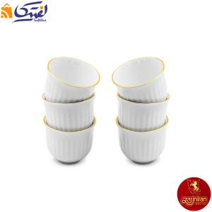 فنجان اسپرسو چینی زرین مدل مهران طرح زرین لب طلایی