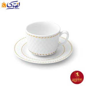 سرویس چای خوری چینی زرین رادیانس طرح میلانو سفید 12 پارچه