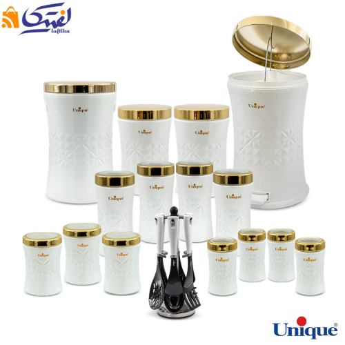 سرویس آشپزخانه 22 پارچه یونیک ونیز سفید طلایی UN-4606