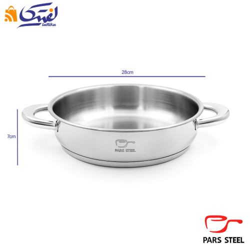 خرید تابه پارس استیل سایز 28 دو دسته کف سه لایه