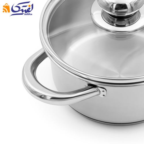 قیمت قابلمه پارس استیل سایز 20 کف سه لایه درب پیرکس