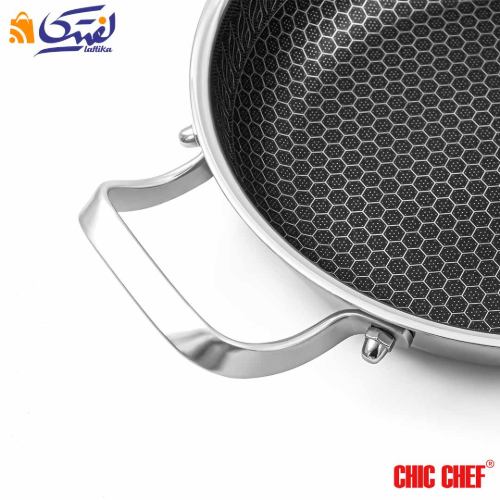 قیمت تابه استیل کربنی CC8163-24 دو دسته چیک چف