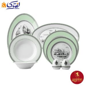 سرویس 28 ویلیج سبز چینی زرین ایتالیا اف 6 نفره