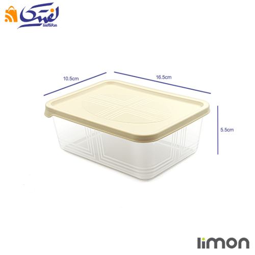 ابعاد ظرف نگهدارنده مستطیل 550 میلی لیتر 3 عددی لیمون 2405