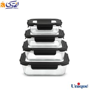 ظرف غذا مستطیل 4 عددی پیرکس یونیک UN-1400