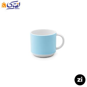 فنجان قهوه خوری چینی زرین ZI فرم اس پاستل آبی سایز 6