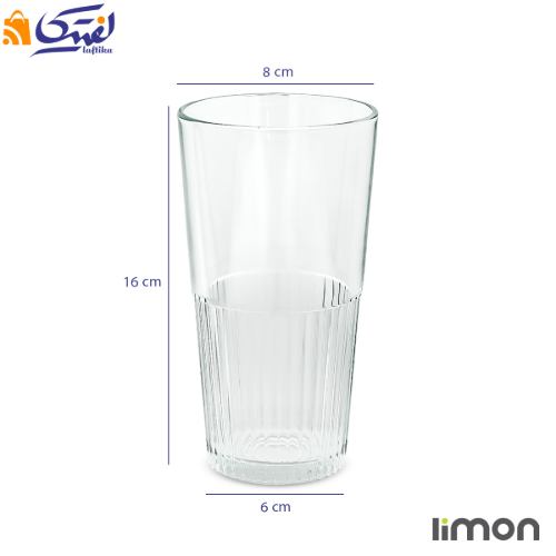 لیوان شیشه ای لیمون شیاردار