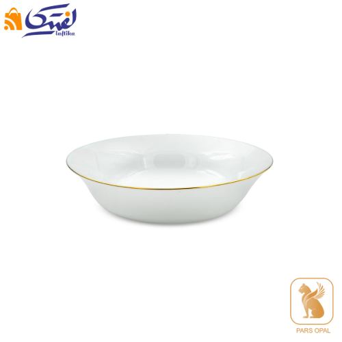 کاسه پارس اپال طرح سفید لب طلا کد 780