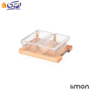 اردور خوری مستطیل دربدار لیمون 2 خانه پایه چوبی 2247
