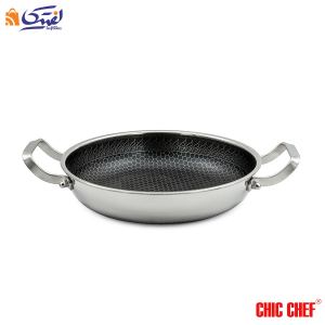 تابه استیل کربنی CC8163-26 دو دسته چیک چف