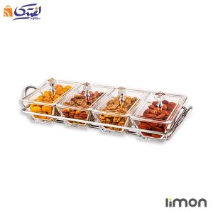 اردورخوری شیشه ای لیمون مستطیل 4 خانه 2105