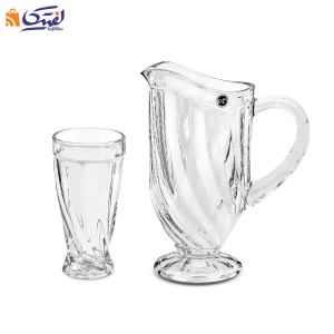 سرویس 7 پارچه پارچ و لیوان بلور تولیپ چین
