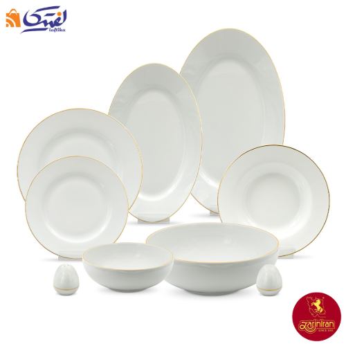 سرویس لب طلا 30 پارچه چینی زرین ایتالیا اف با پیاله