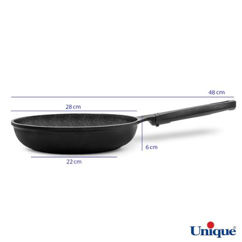 تابه تک دسته یونیک سایز 28 کف گرانیت مشکی