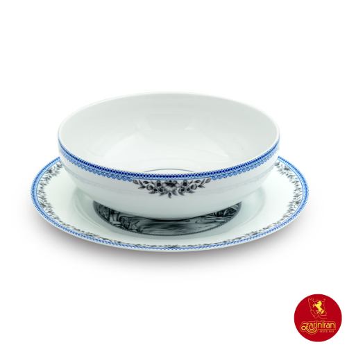 سرویس ایتالیا اف 2 پارچه کاسه سایز 22 و بشقاب سایز 28 چینی زرین اسکار
