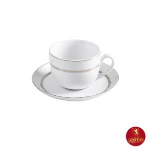 سرویس چای خوری چینی زرین ایتالیا اف طرح هدیه پلاتینی 12 پارچه