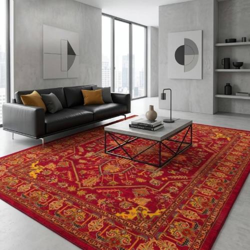 نقشه فرش افشان اسلیمی لاکی رزالین تراکم 3600 سنگین کالکشن ریماز A3085-3