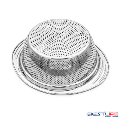 خرید آبکش استیل گرد دسته دار سایز 25 بست لایف BS6625