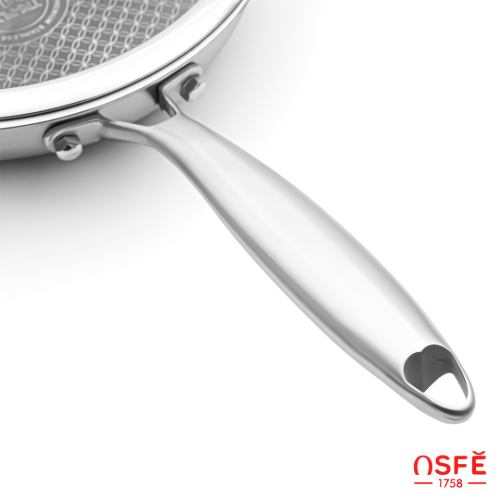 خرید تابه تک دسته استیل کربنی OSFE درب دار سری 1758 سایز 22 مدل os-t22