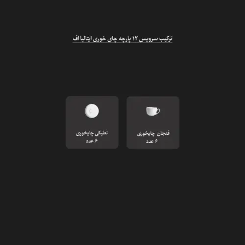 بسته بندی سرویس 12 پارچه فنجان و نعلبکی ریوا پلاتینی