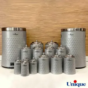 سرویس آشپزخانه 15 پارچه یونیک گلکسی سفید درب استیل UN-4609