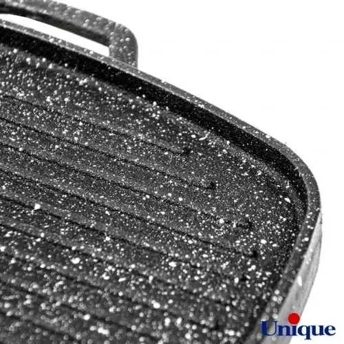 تابه گریل چدنی یونیک مربع درب دار 32 سانتیمتری UN-6009
