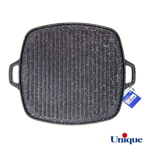 تابه گریل چدنی یونیک مربع 32 سانتیمتری (زیره چوبی) UN-6017