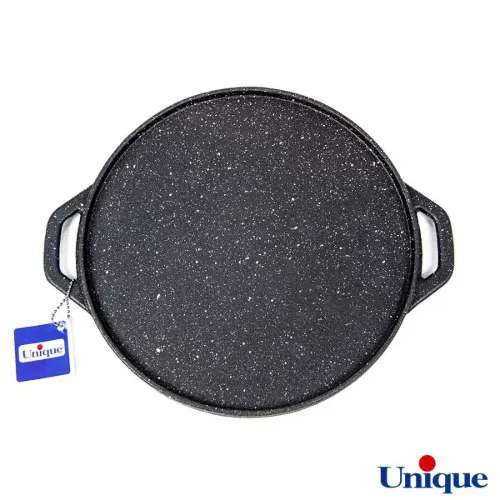 تابه گریل چدنی یونیک درب دار با زیره چوبی UN-6005
