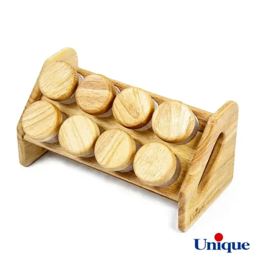 جا ادویه چوبی 8 تایی پایه کج یونیک UN-6103