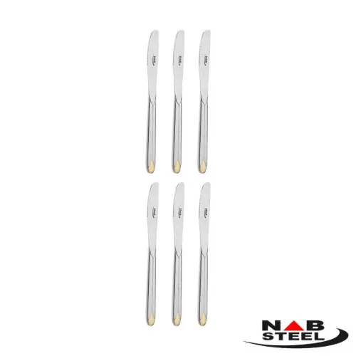 تعداد اقلام سرویس قاشق چنگال 124 پارچه ناب استیل پالرمو جعبه چوبی دورطلایی