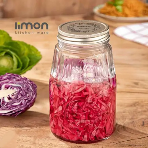 بانکه-شیشه-ای-15-لیتر-درب-فلزی-لیمون