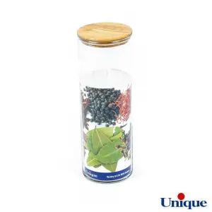 بانکه حبوبات شیشه ای درب چوبی 1800 یونیک UN-1270
