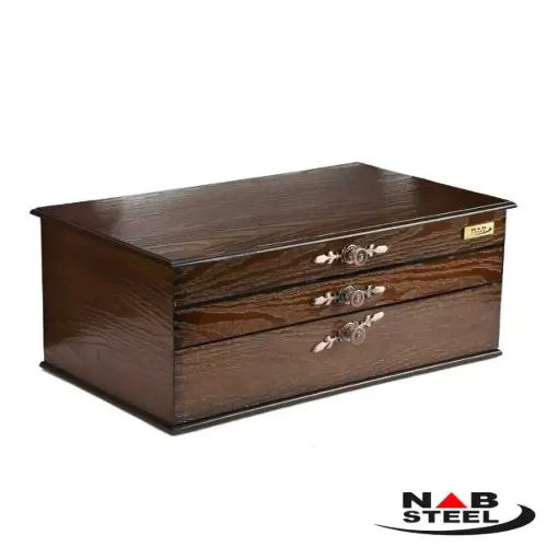 سرویس 180 پارچه ناب استیل مدل فلورانس با جعبه چوبی (براق و مات)