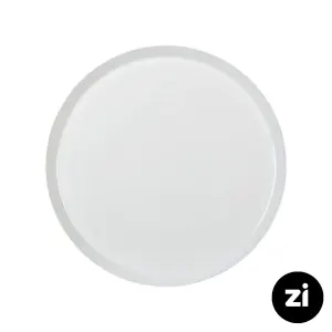 بشقاب تخت چینی زرین فرم اس سفید سایز 30