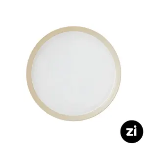 بشقاب تخت چینی زرین فرم اس پاستل کرم سایز 27 