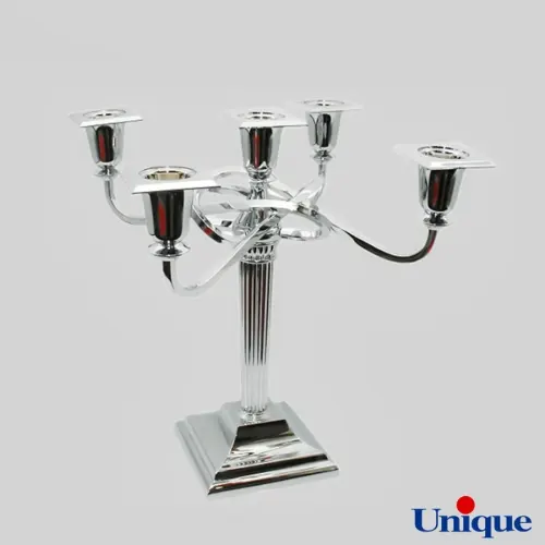 شمعدان پنج شاخه نقره ای یونیک UN-3899