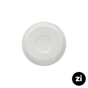 نعلبکی زیر استکانی چینی زرین (Zi) فرم اس سایز 12 طرح سفید