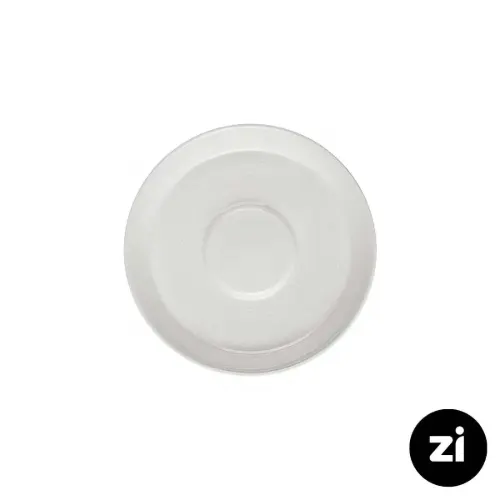 نعلبکی زیر استکانی چینی زرین (Zi) فرم اس سایز 12 طرح سفید