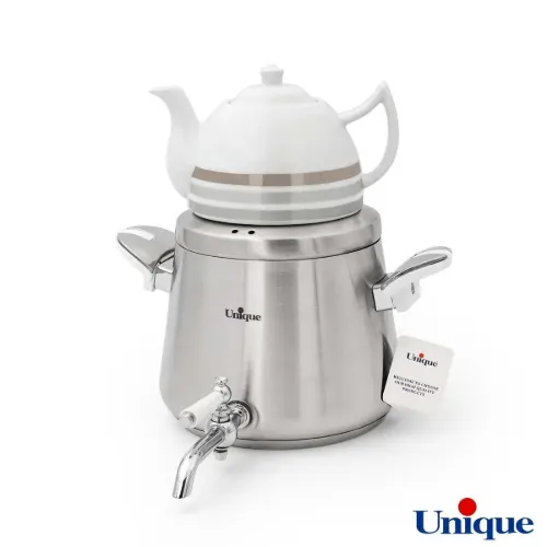 کتری استیل 4 لیتر با قوری چینی یونیک UN-7203
