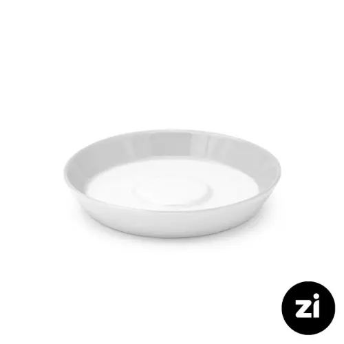 نعلبکی زیر استکانی چینی زرین (Zi) فرم اس سایز 12 طرح سفید