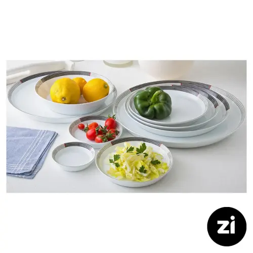 بشقاب تخت چینی زرین (Zi) فرم اس وگاس قرمز سایز 24
