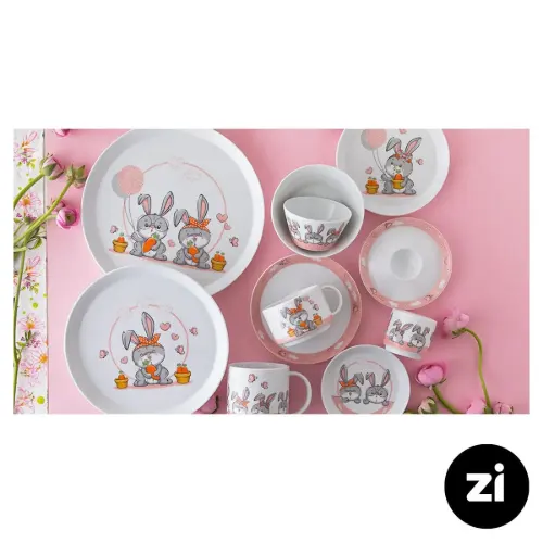 بشقاب تخت چینی زرین (Zi) فرم اس هپی ربیت سایز 21