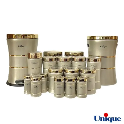 سرویس آشپزخانه یونیک ۱۸ پارچه کمر باریک خطی زیتونی براق UN-4671