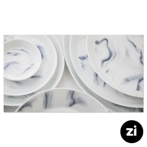 بشقاب تخت چینی زرین Zi فرم اس طرح بلو استون سایز 9