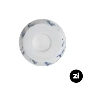 نعلبکی زیر استکانی چینی زرین (Zi) فرم اس طرح بلو استون سایز 15