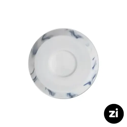 نعلبکی زیر استکانی چینی زرین (Zi) فرم اس طرح بلو استون سایز 15
