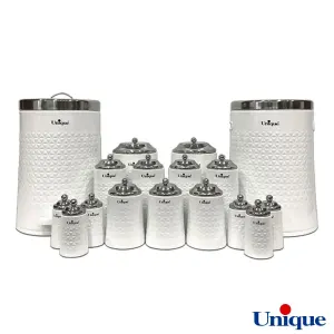 سرویس آشپزخانه 17 پارچه یونیک گلکسی سفید استیل UN-4617