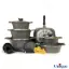 سرویس قابلمه گرانیتی یونیک 15 پارچه طوسی نقره ای لاین UN-7978