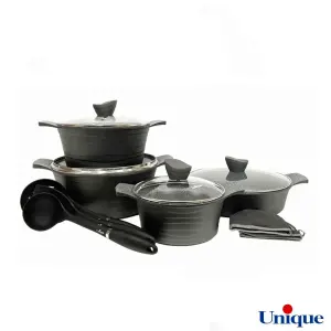 سرویس قابلمه 11 پارچه لاین طوسی یونیک UN-7734
