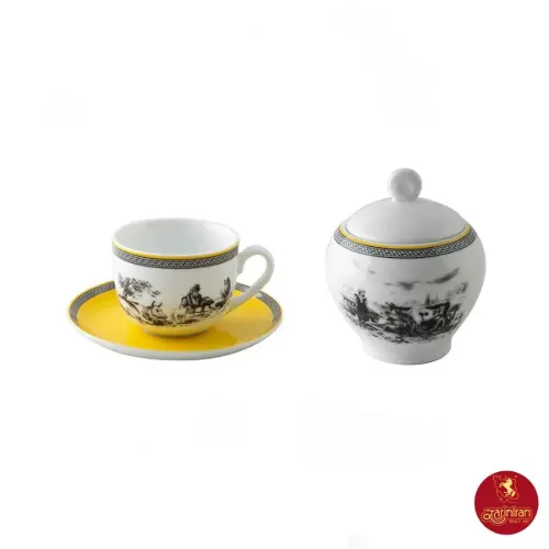 سرویس چای خوری چینی زرین ایتالیا اف طرح ویلیج 14 پارچه بهترین انتخاب برای خاص پسندان